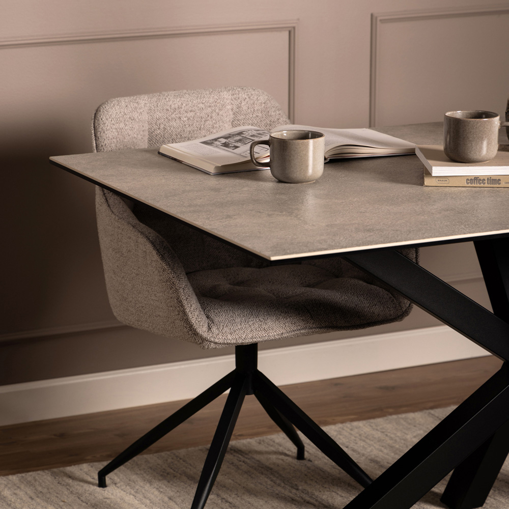 Florence Heaven 6 Seater Ceramic Dining Table Grey Image 5