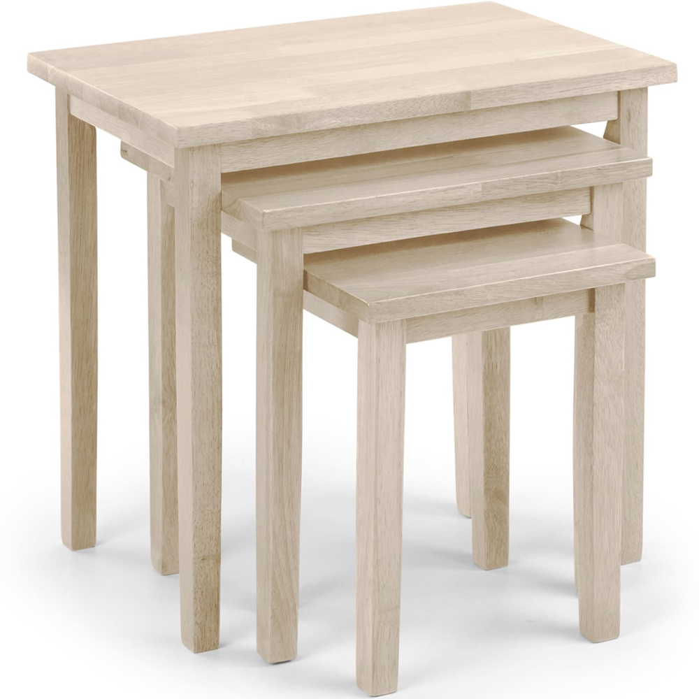 Julian Bowen Cleo White Wash Nest of Tables Set of 3 Image 2