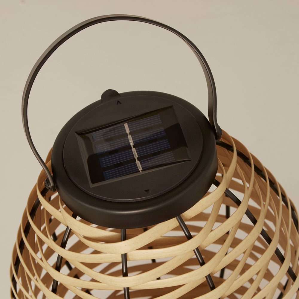 Lighting Collection IP44 Malibu Glow Solar LED Outdoor Lantern Image 4