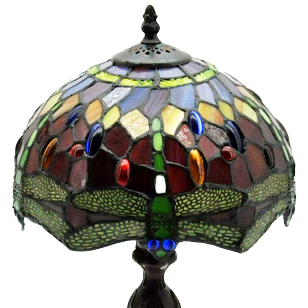 Acacia Home Tiffany Red Shade Dragonfly Table Lamp 25.4cm Image 2