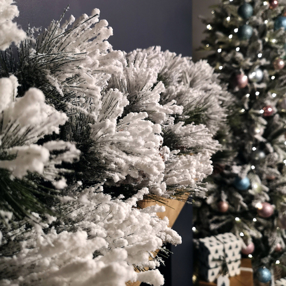 Samuel Alexander Snow Flocked Christmas Garland with Pinecones 180cm Image 4