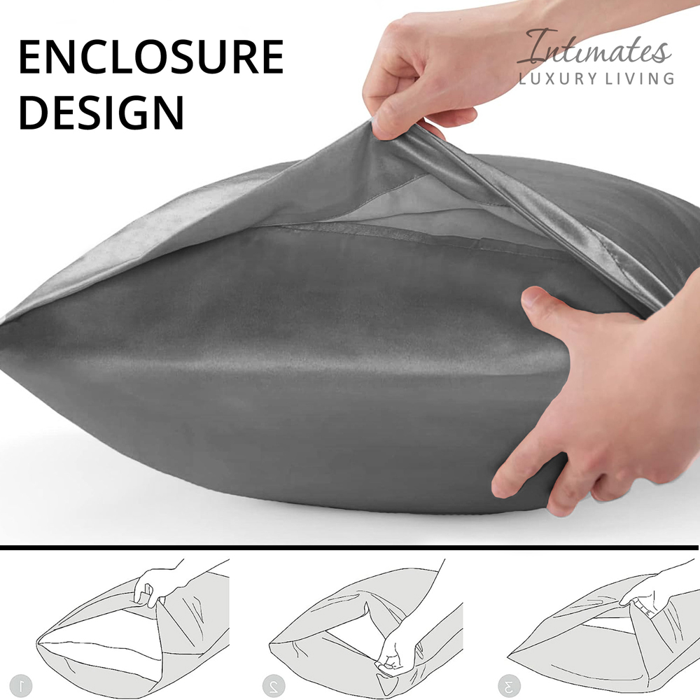 Intimates Double Silver Satin Complete Bedding Set Image 4