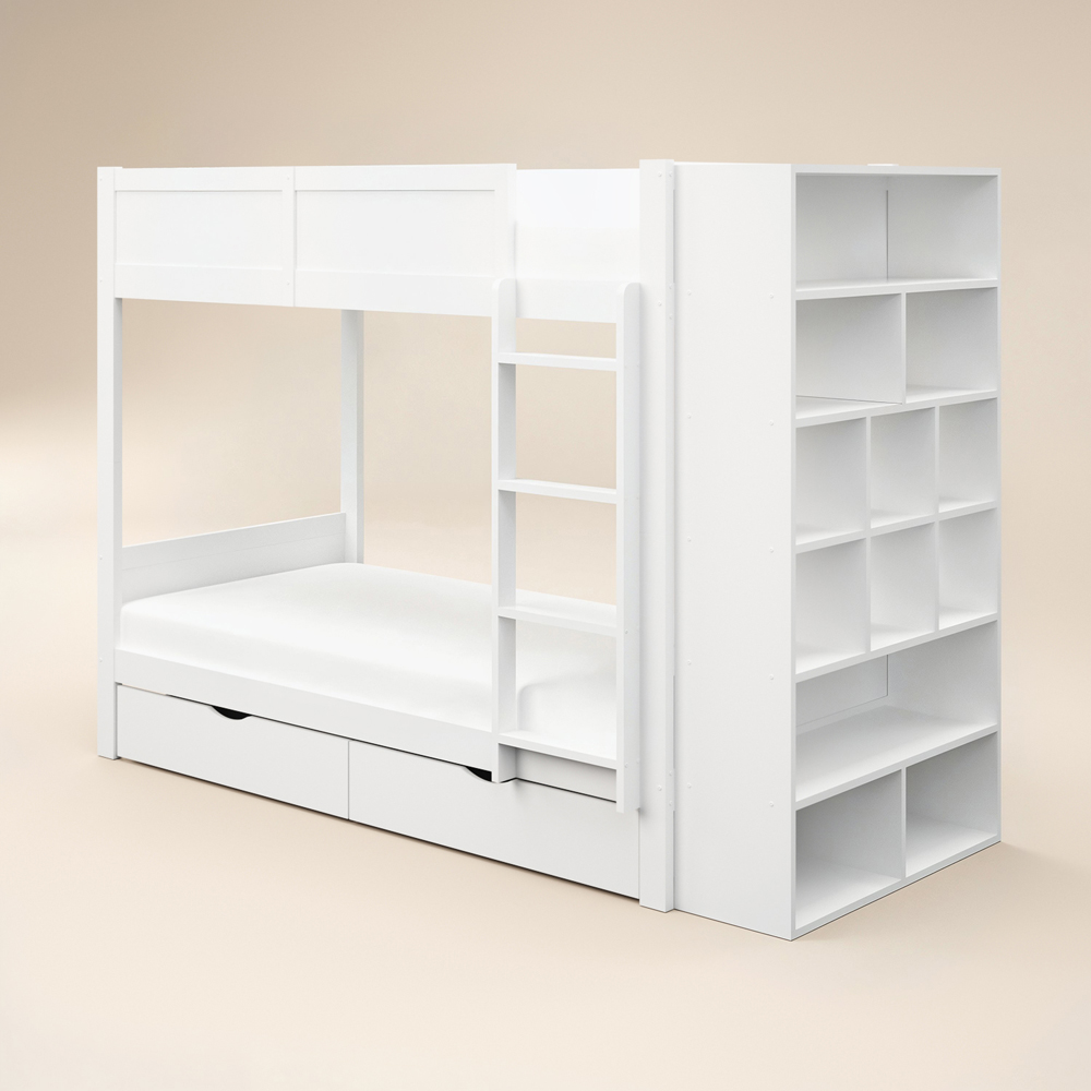 Flair Ruby White Bunk Bed with Storage Image 2