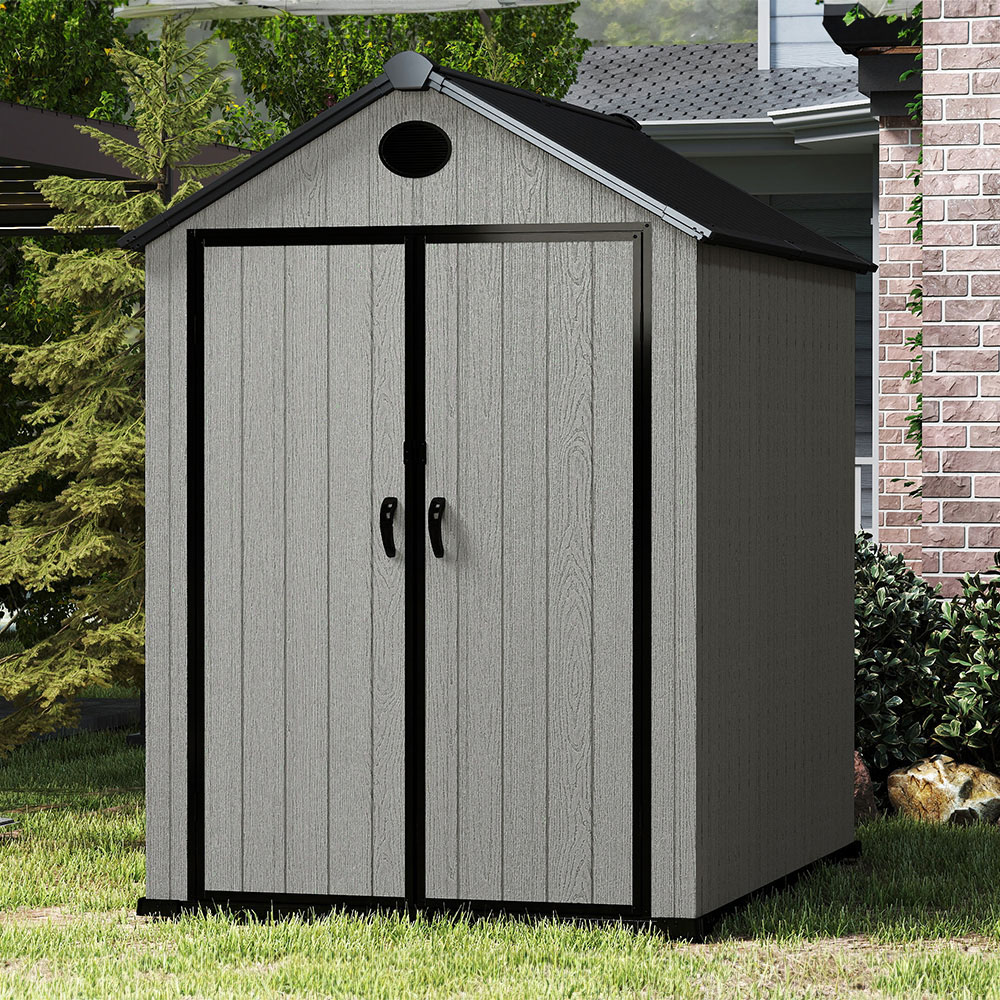Living and Home 6 x 8ft Grey Apex Garden Tool Shed Image 7