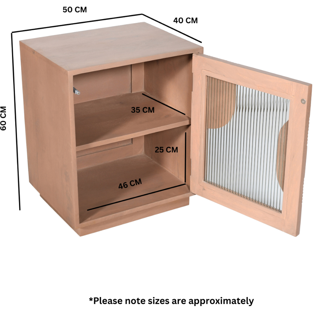 IH Design Jodhpur Single Door Solid Wood Bedside Table Image 6