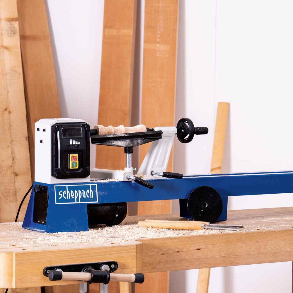 Scheppach DM1100T 4 Speed Wood Lathe with Accessory Set 1000mm Image 2