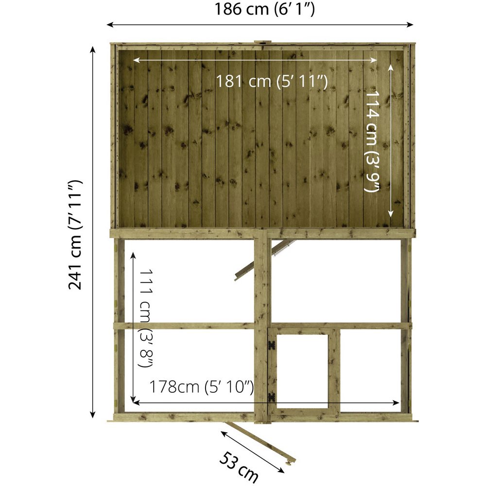 Mercia Wooden 8 x 6ft Traditional Apex Greenhouse Combi Shed Image 8