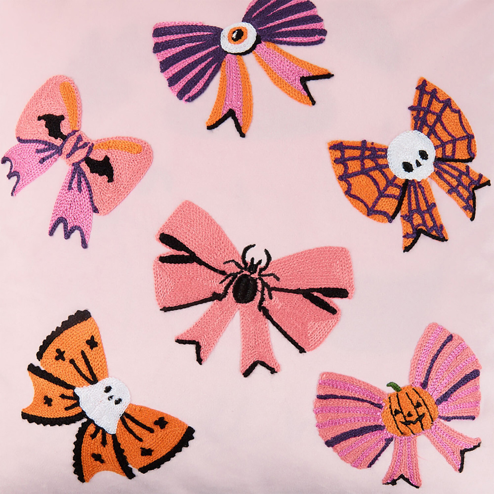 Halloween Bows Cushion Pink Image 3