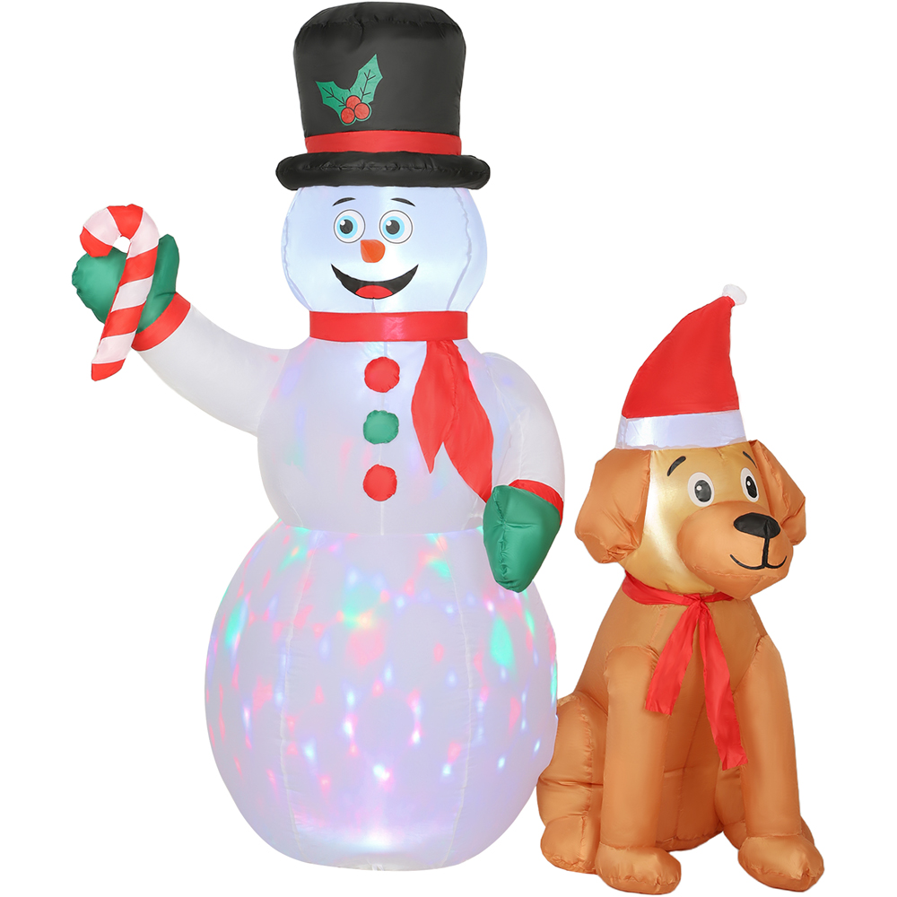 Everglow Christmas Blow Up Inflatable Snowman and Dog Decoration with Built-in LEDs 6ft Image 2