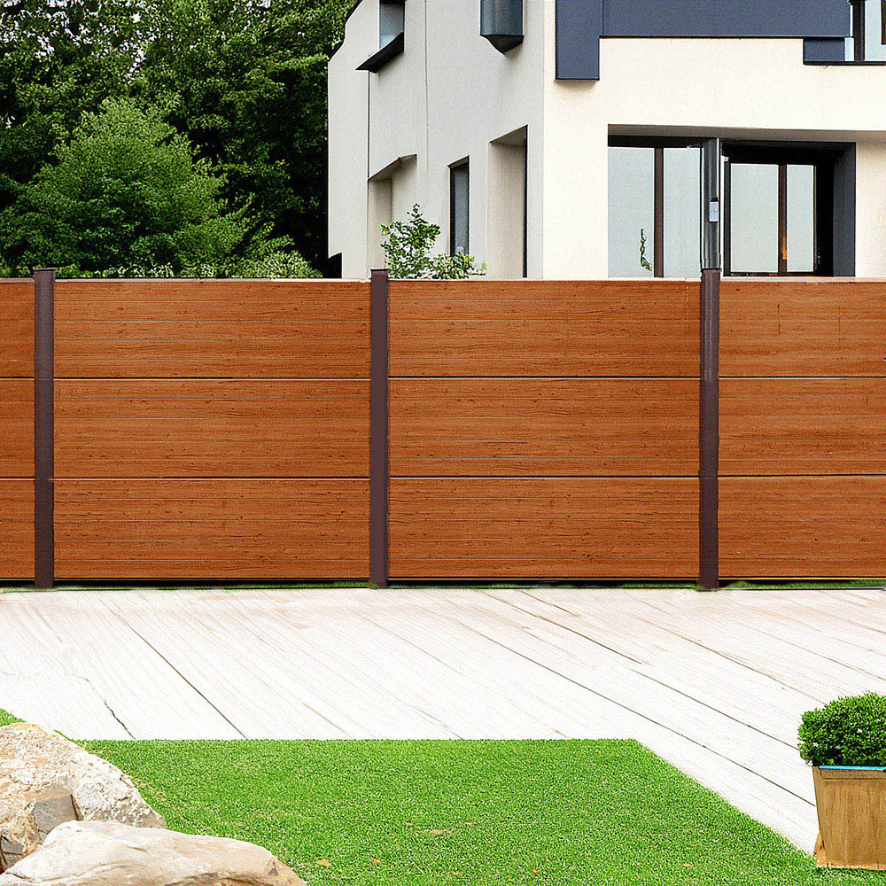 Endurofence Golden Oak 1830 x 1500mm Multi Rib Maintenance Free Fence Panel Image 3