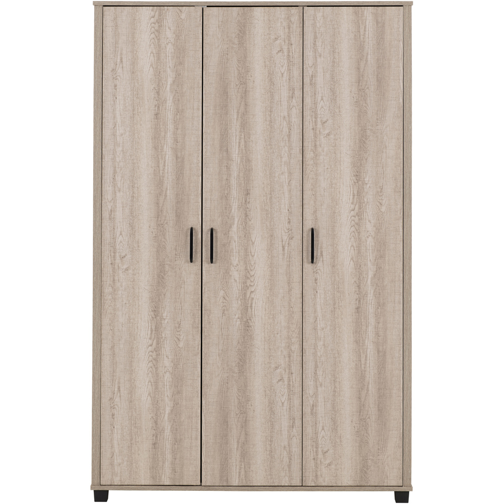 Seconique Oliver 3 Door Light Oak Effect Wardrobe Image 3