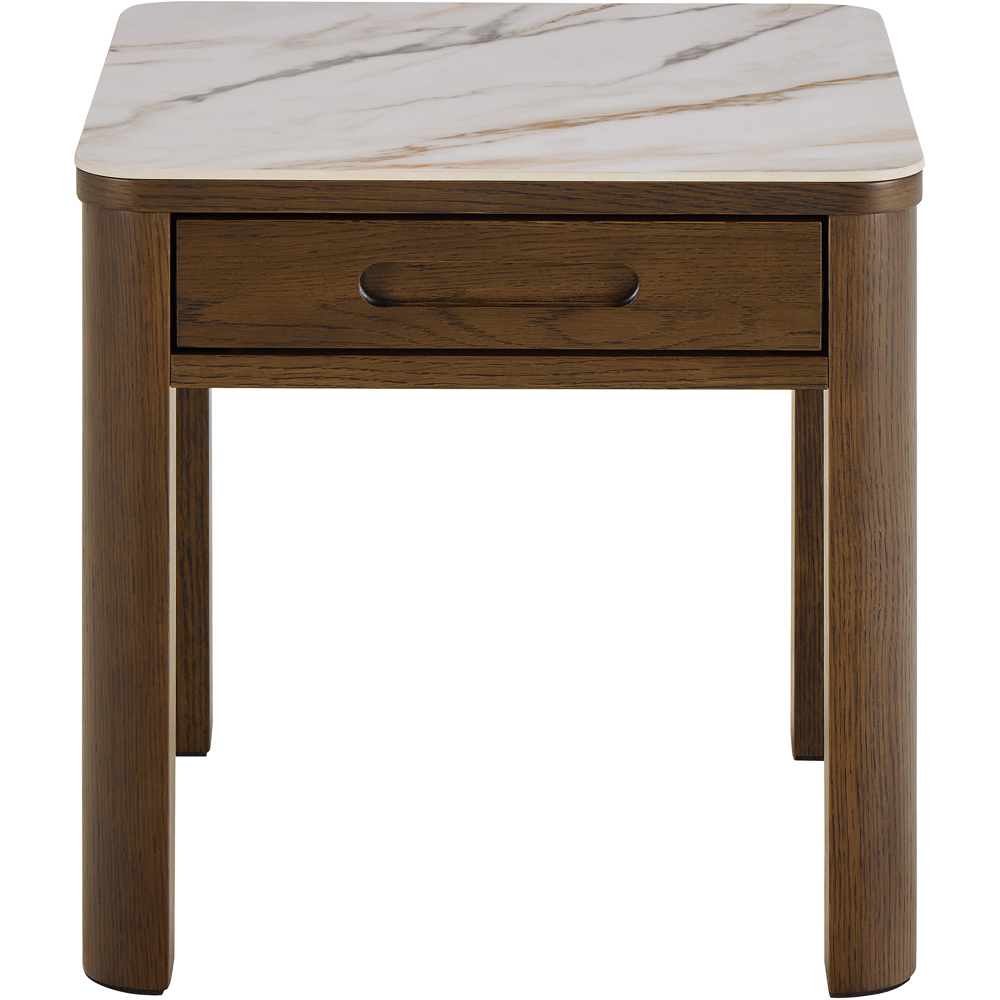 Florence Southampton Single Drawer Cream Ceramic Square Side Table Image 3