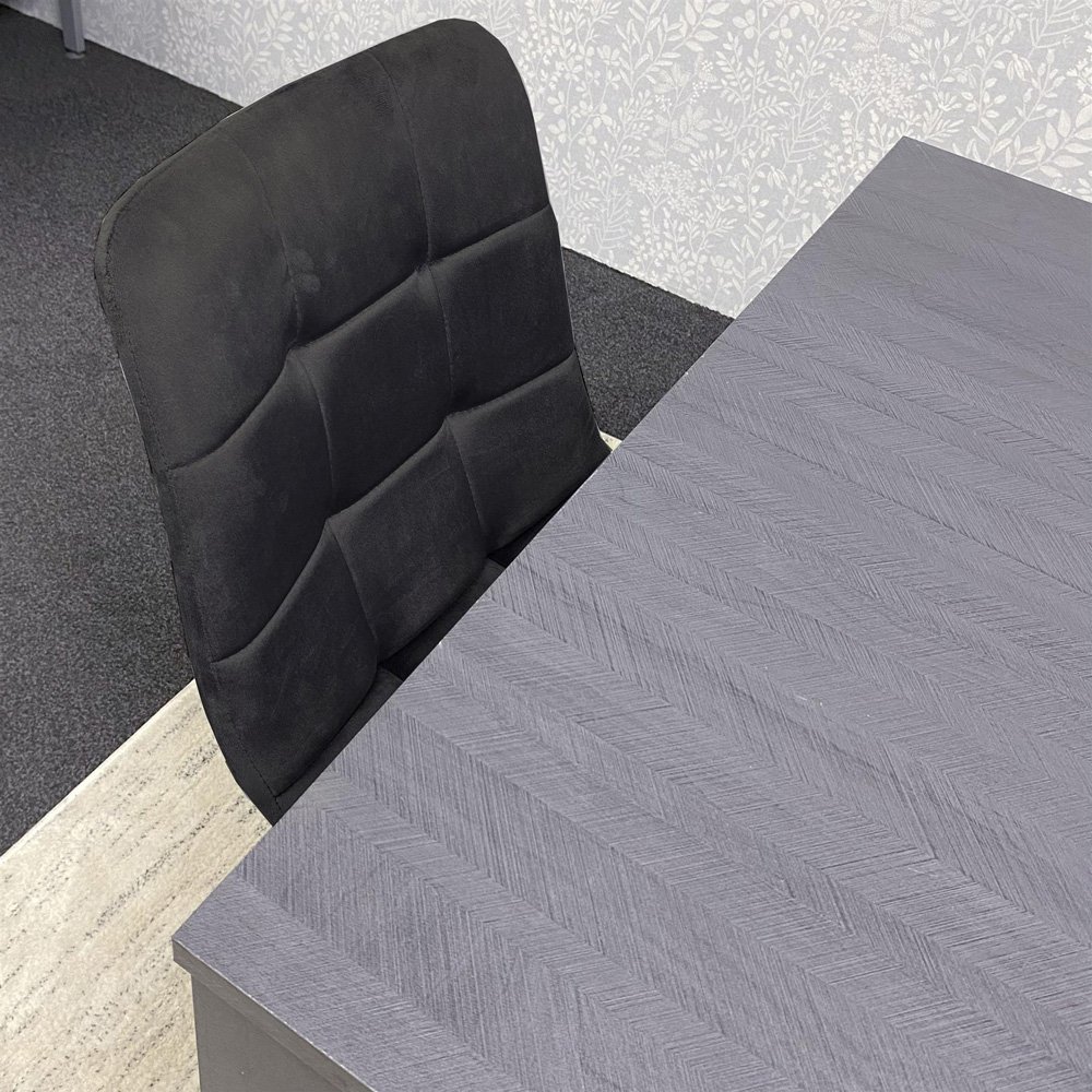 Kosy Koala Arrow Rocco 4 Seater Dining Set with Bench Dark Grey and Black Velvet Image 4