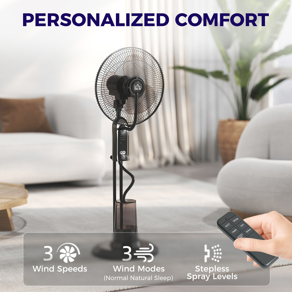 HOMCOM Oscillation Spray Misting Pedestal Fan 47 inch Image 5