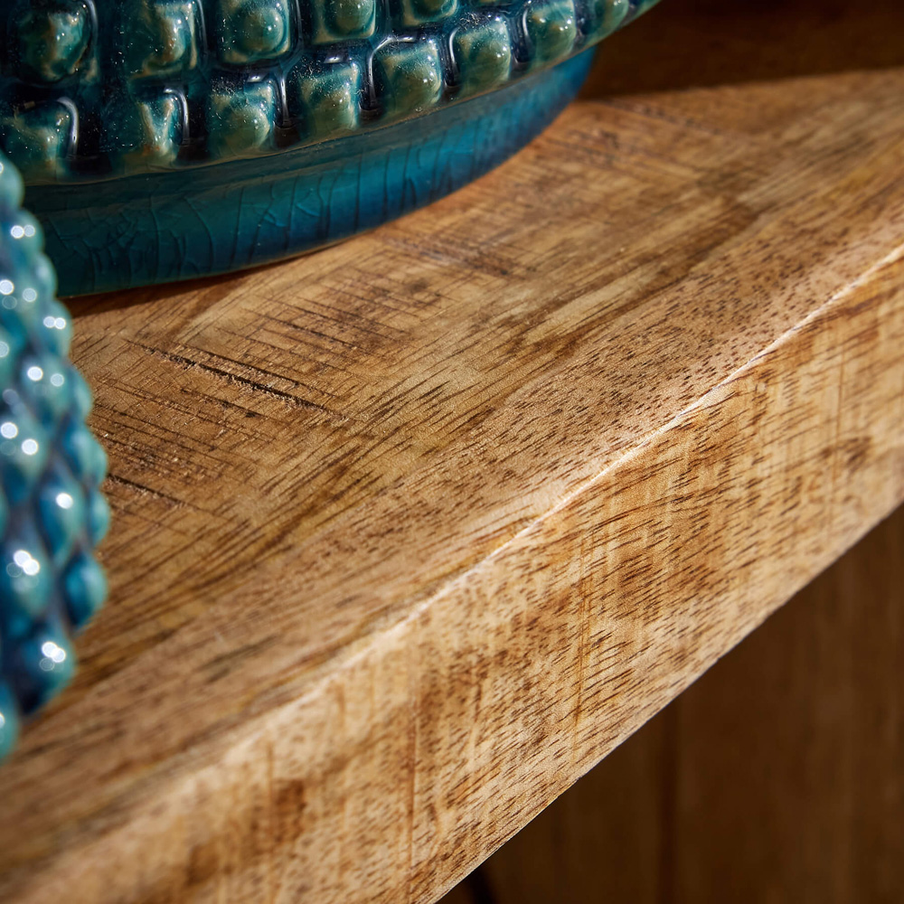 Home Source Stockton 8 Shelf Tall Mango Wood Bookcase Image 5