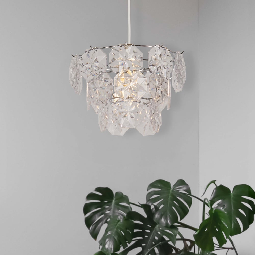 Lighting Collection Clear Textured Acrylic Shade Image 2