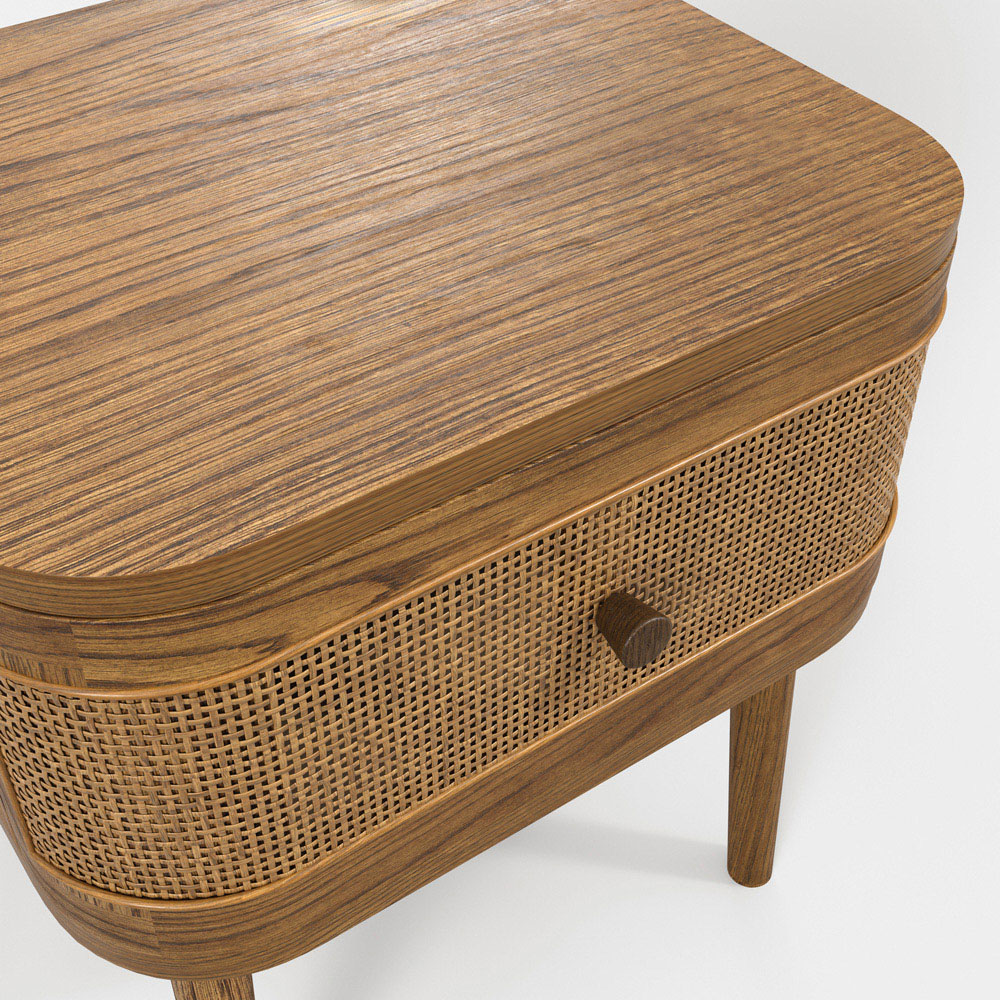 LPD Home Callie Smoked Single Drawer Bedside Cabinet Image 6