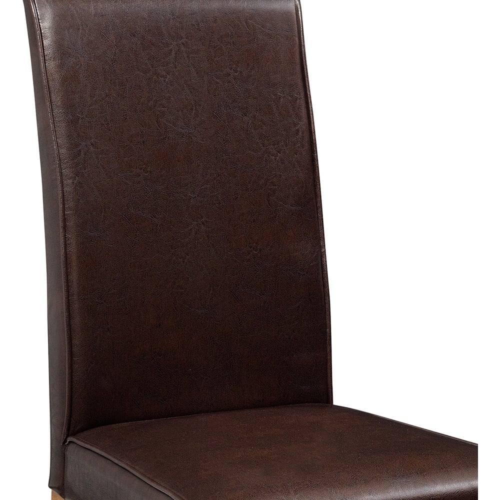 Julian Bowen Hudson Set of 2 Brown Dining Chair Image 4