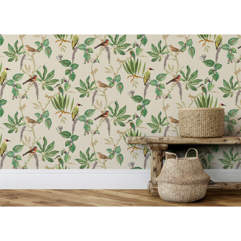 Esselle Home Hill Top Garden Cotton and Green Wallpaper Image 6