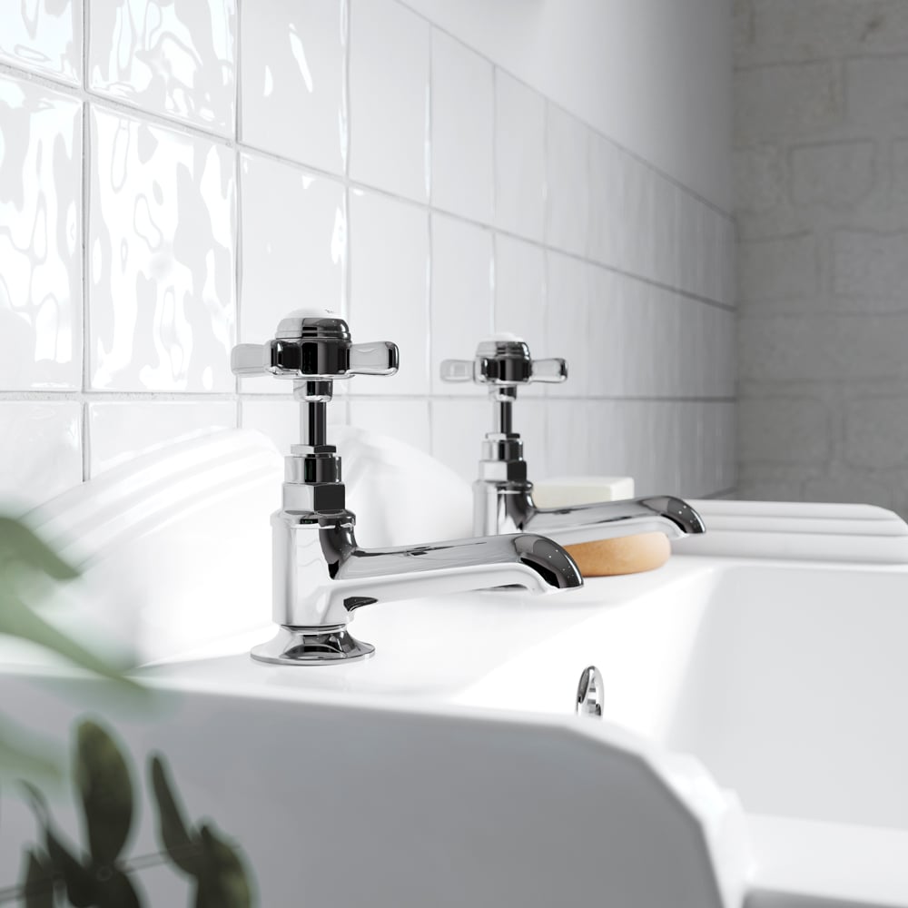 nuie Beaumont Chrome Pair of Basin Taps Image 2