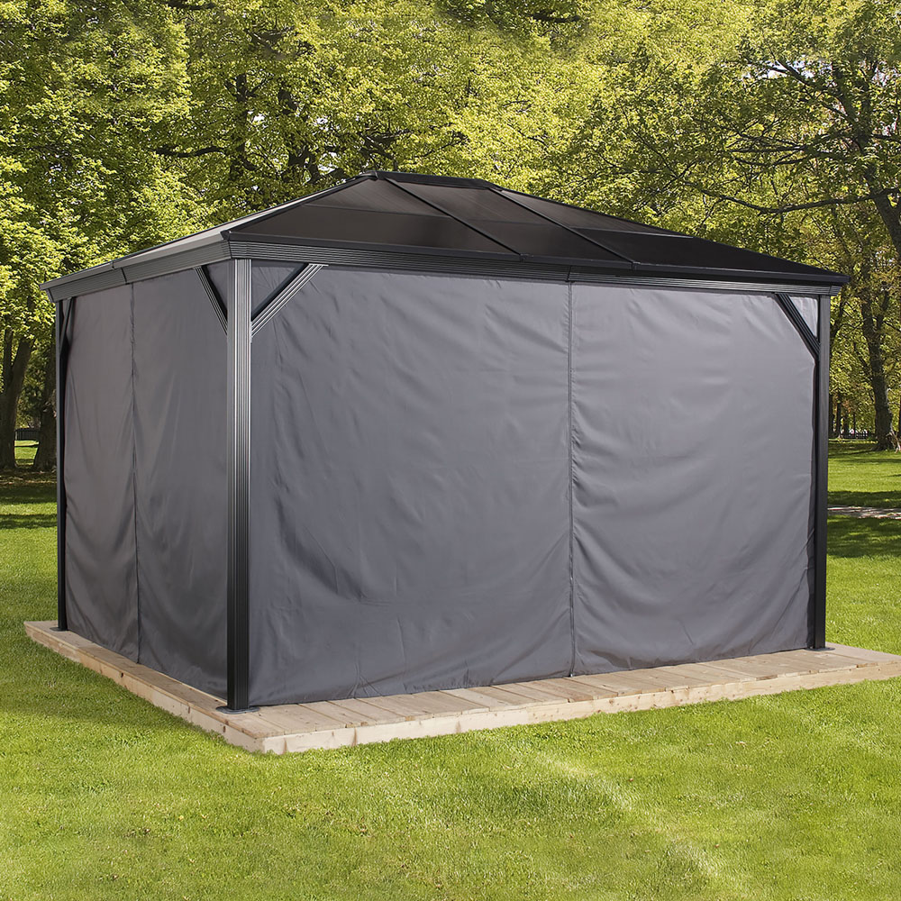 Sojag Verona 3 x 4.3m Grey Gazebo Curtain Image 2