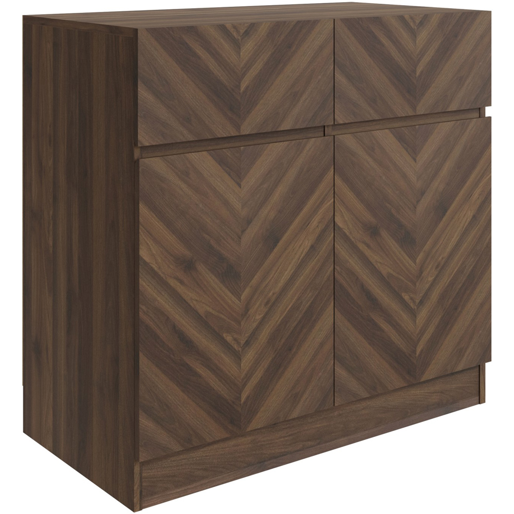 GFW Catania 2 Door 2 Drawer Royal Walnut Compact Sideboard Image 2