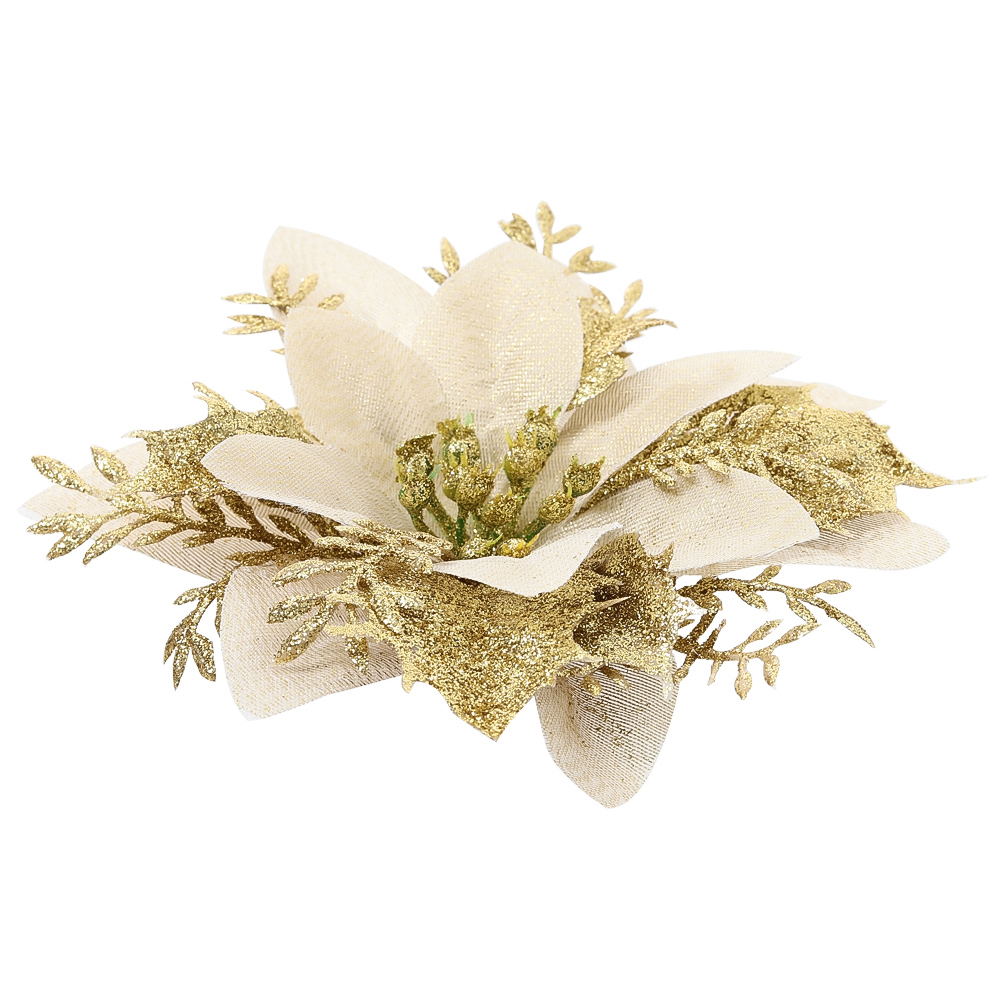 Living and Home Gold Flowers Ornament 24 Pack Image 4