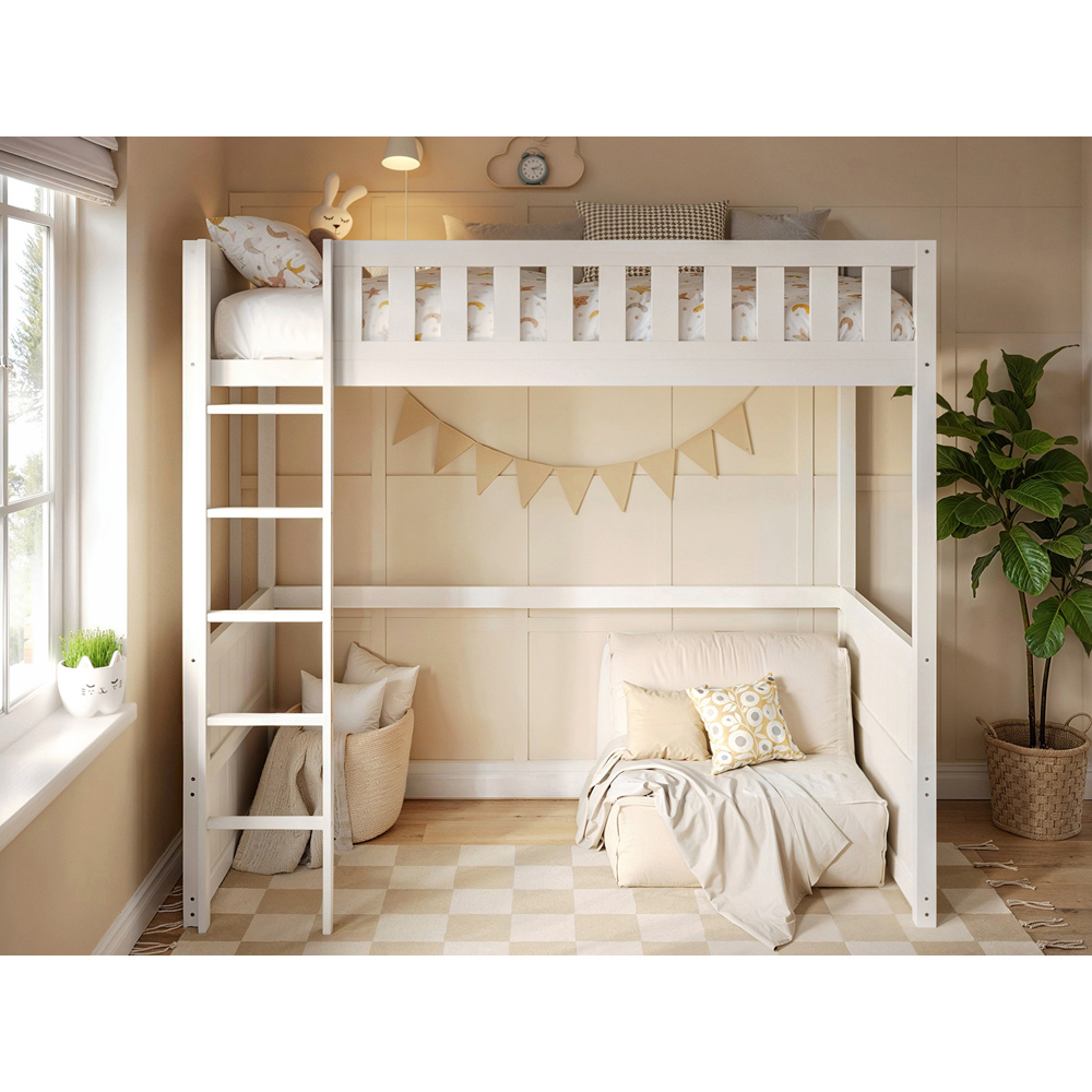 Flair Bea White Wooden High Sleeper Image 2