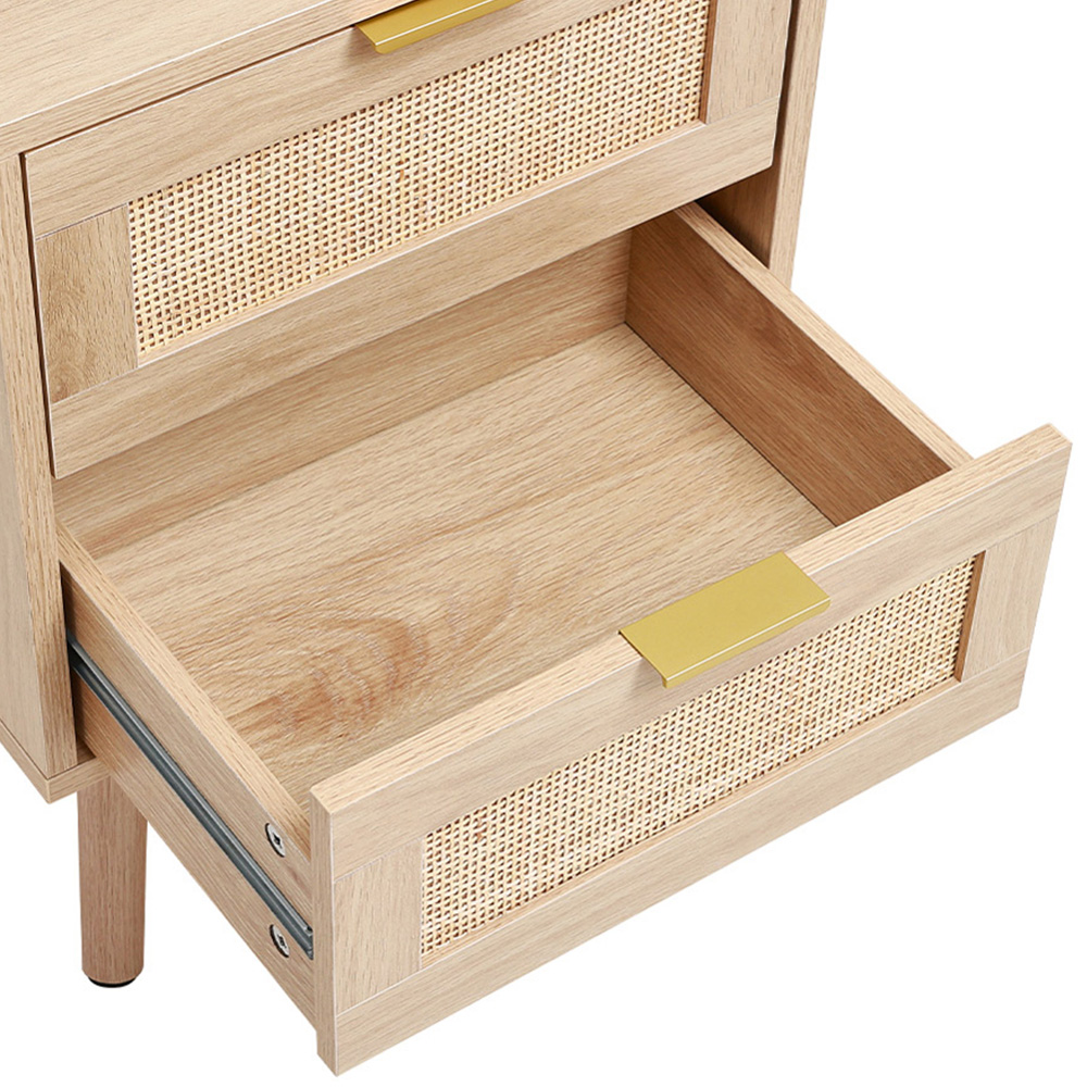 Living and Home 2 Pack 2 Drawer Rattan Side Cabinet Image 4