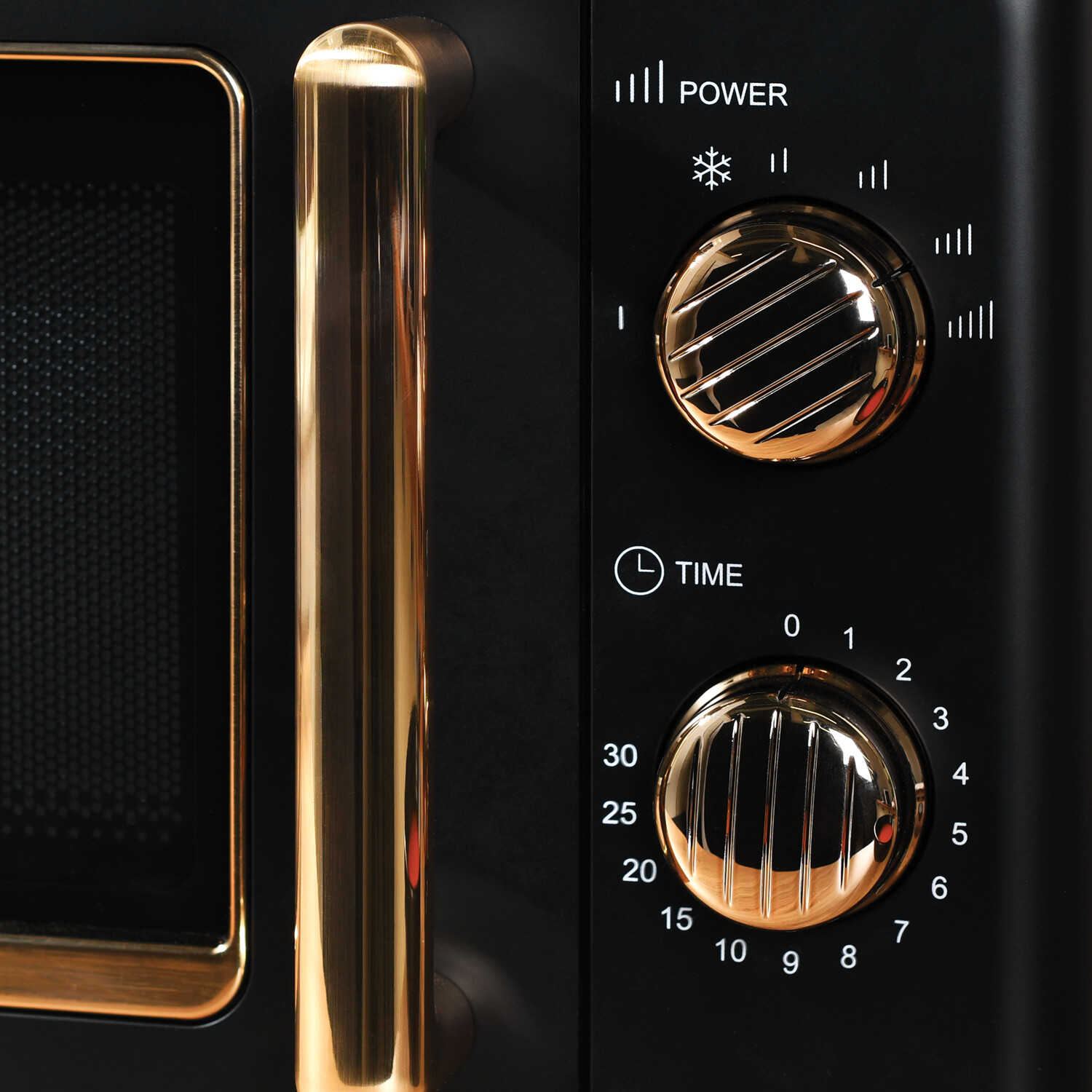 Ayano Microwave with Gold Accents 20L - Black and Gold Image 3