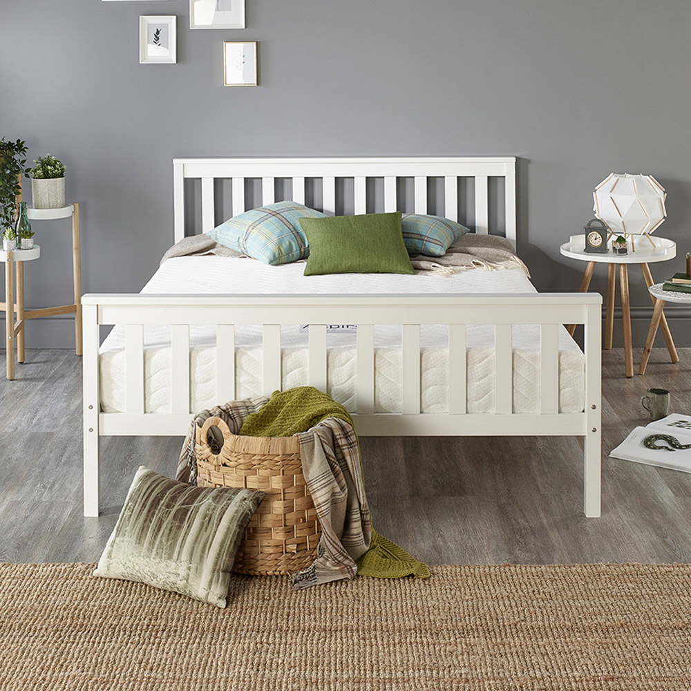 Aspire Atlantic Double White Bed Frame Image 5