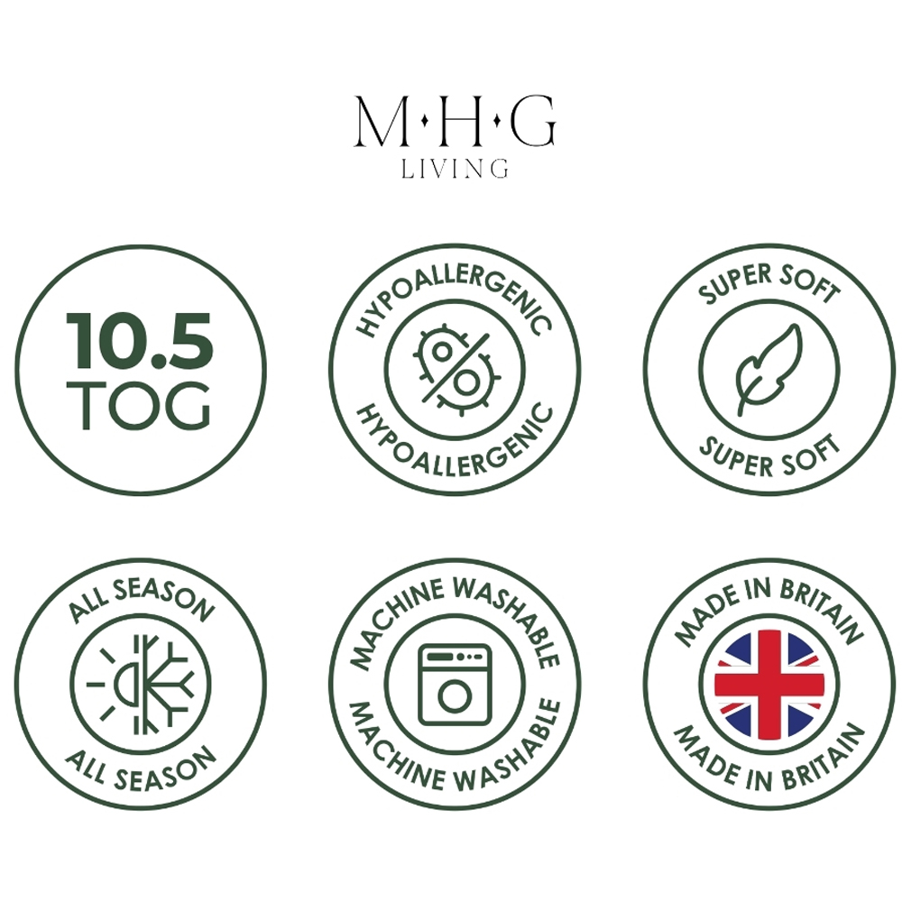 MHG Living Super King Size White All Seasons Hollowfibre Duvet 10.5 Tog Image 8