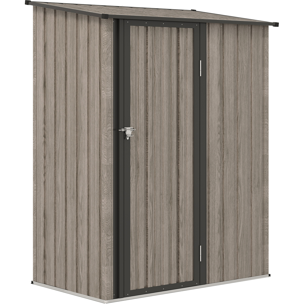 Outsunny 4.4 x 2.6ft Light Grey Metal Garden Storage Shed with Lockable Door Image 1