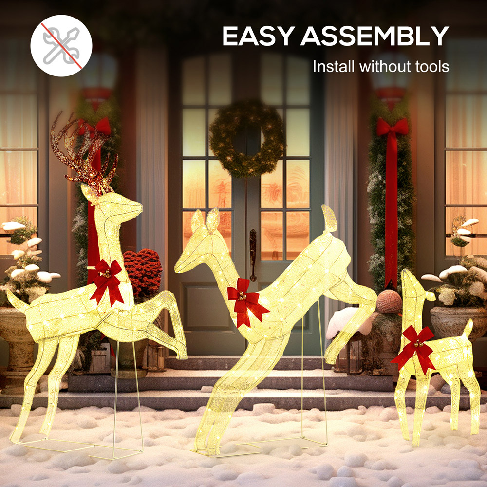 Everglow Light Up Reindeer Family Christmas Decoration 3 Piece Image 5