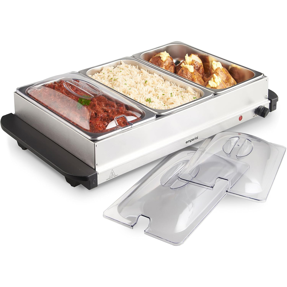 Emperial Electric Food Buffet Warmer 3 Tray Server Image 1