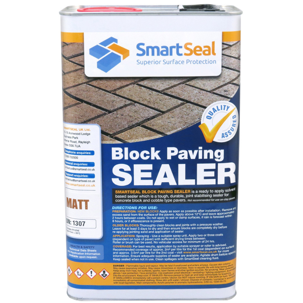 SmartSeal Matt Finish Block Paving Sealer 5L Image 1