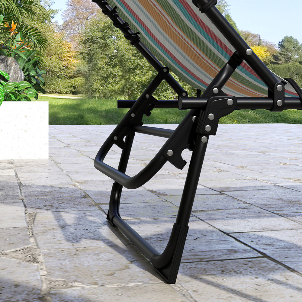 Outsunny Set of 2 Multicolour Foldable Cot Sun Lounger Image 3