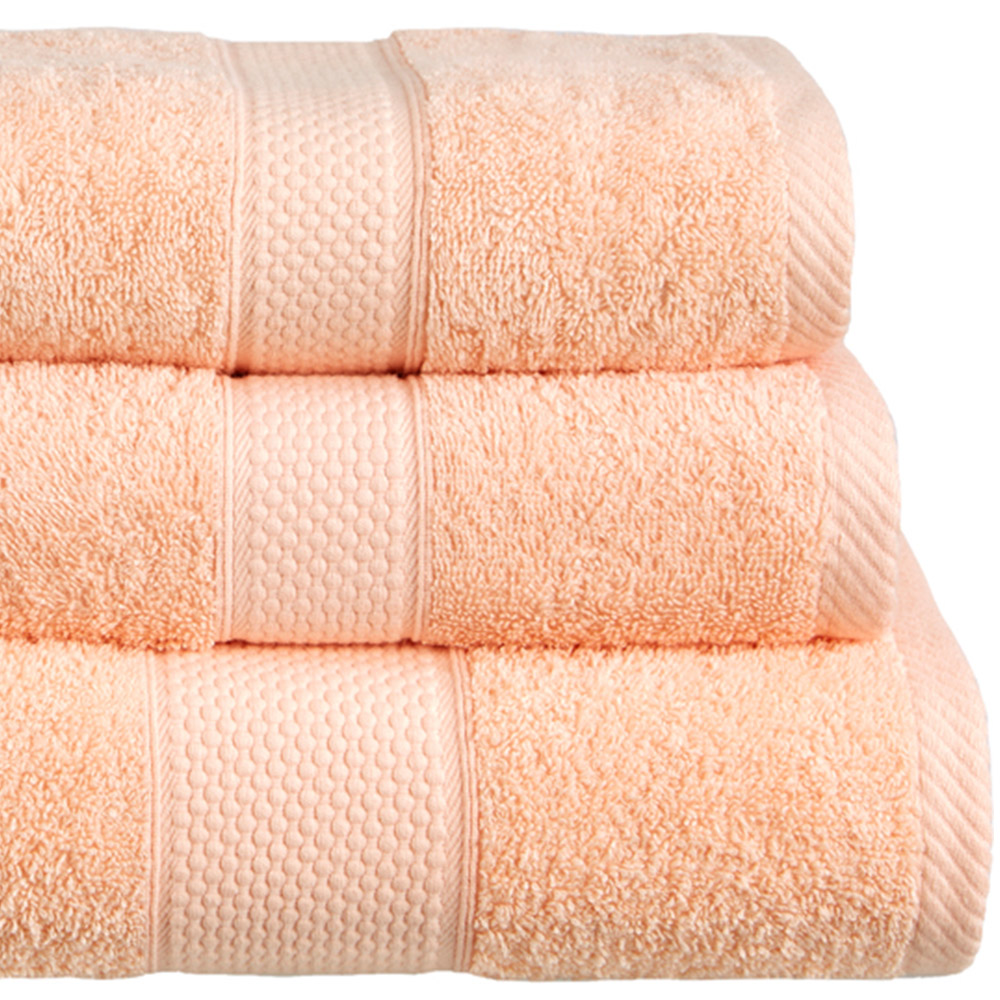 Imperial Ringspun Combed Cotton Peach Turkish Hand Towel 2 Pack Image 2