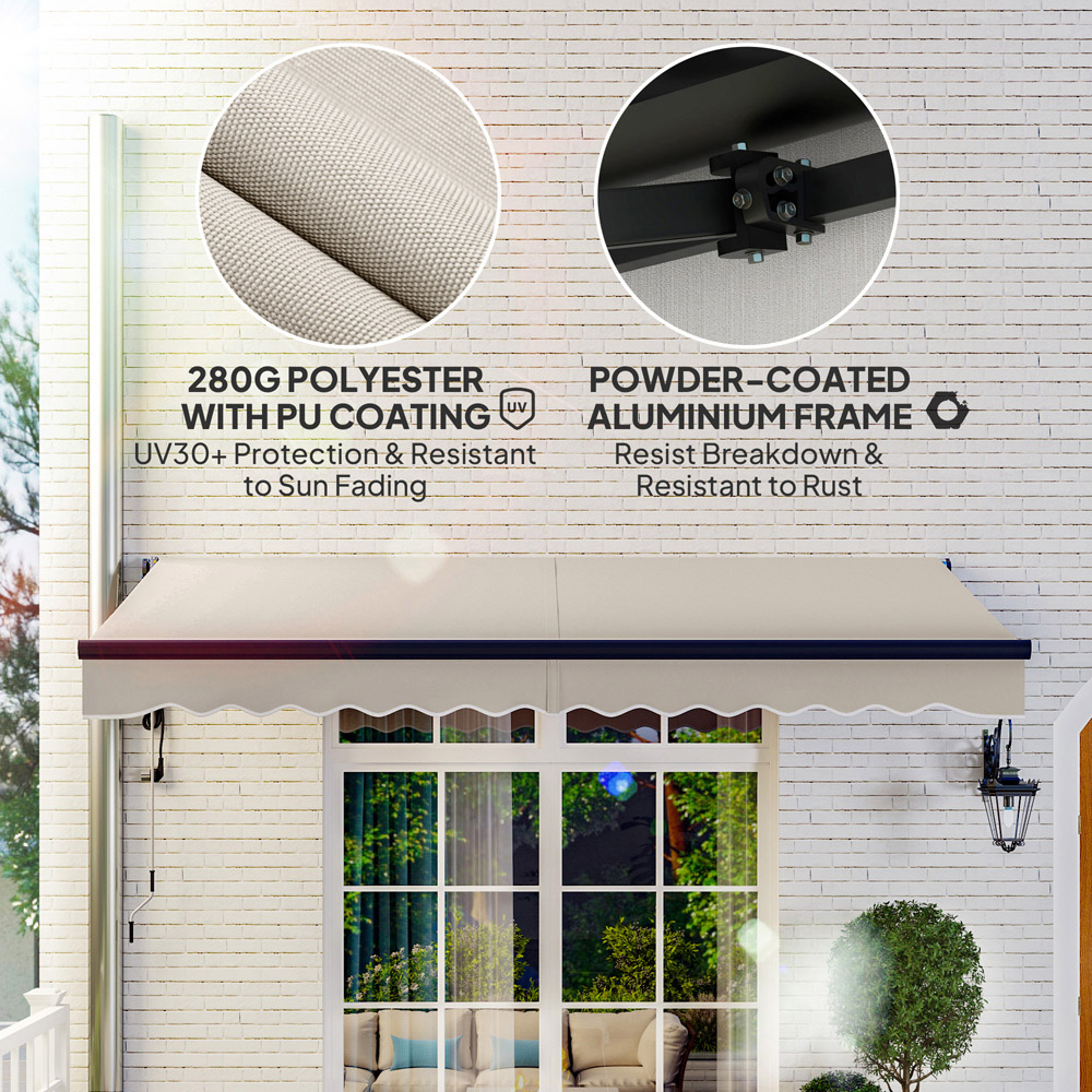 Outsunny 3.5 x 3m Beige Electric Retractable Awning Image 5