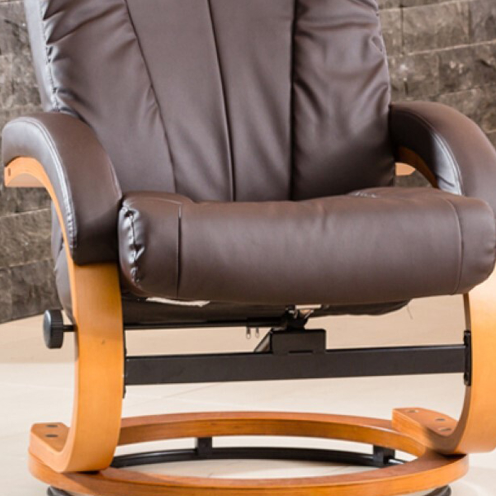Artemis Home Modena Brown Massage and Heat Swivel Recliner Chair with Footstool Image 2