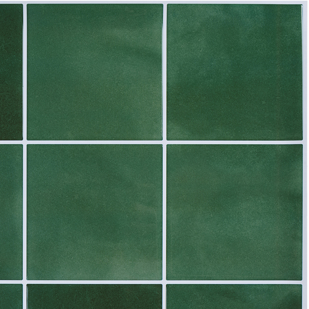 Living and Home 9 Grid Green Peel and Stick Wall Tile Sticker 10 Pack Image 4