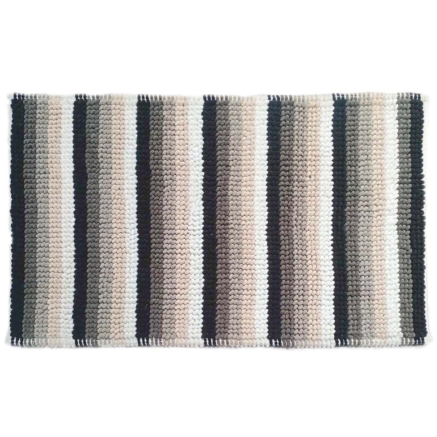 Combo Loop Stripe Bath Mat - Black Image