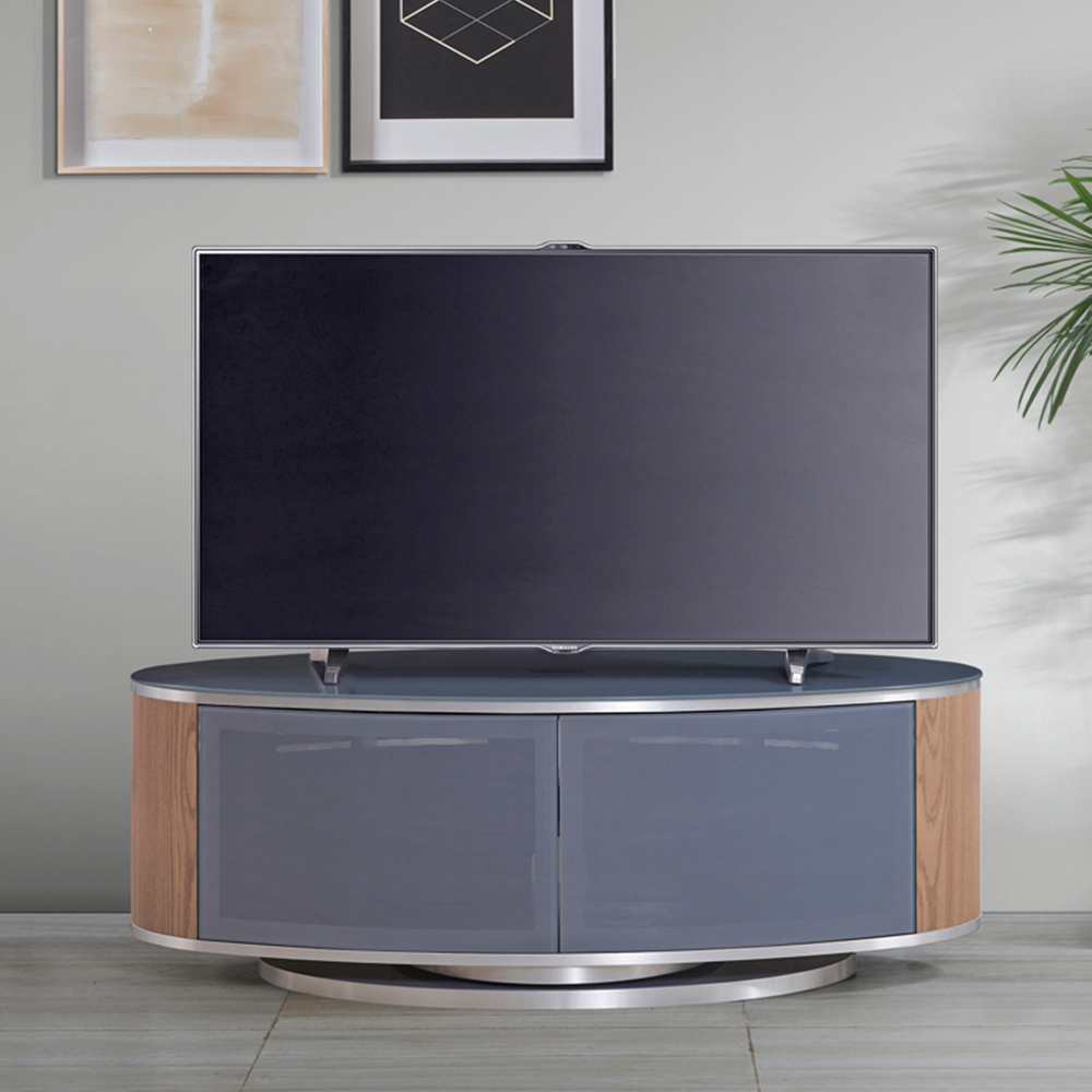 MDA Designs Luna 2 Door Grey and Oak TV Cabinet Image 6