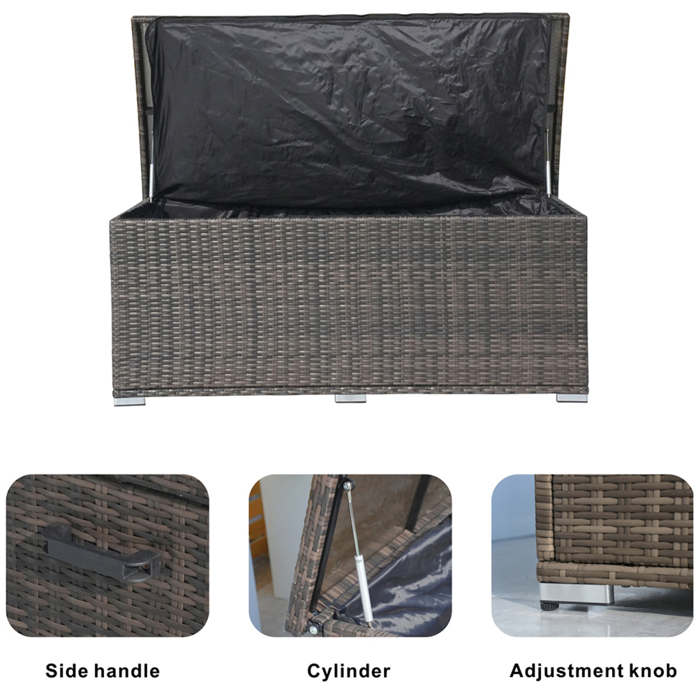 Direct Wicker 495L Medium Brown Garden Rattan Storage Box Image 5
