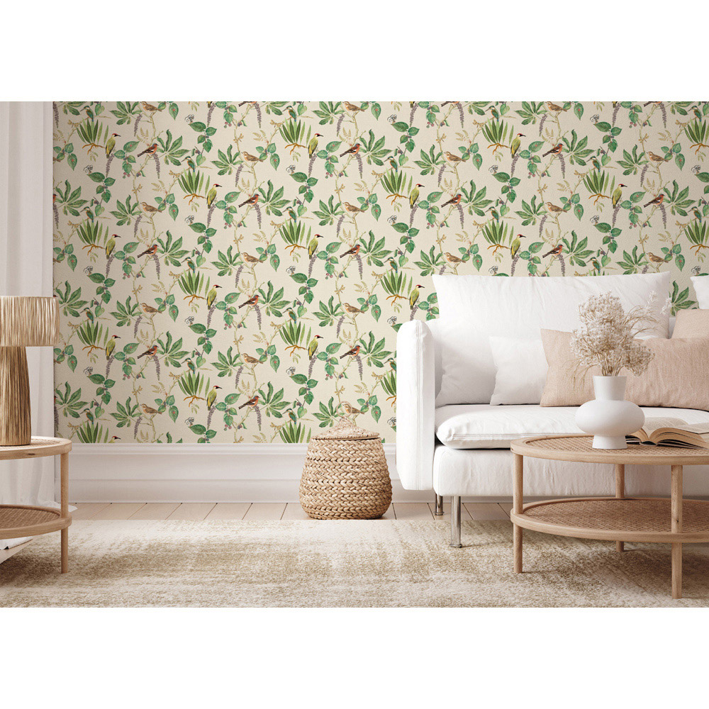 Esselle Home Hill Top Garden Cotton and Green Wallpaper Image 7