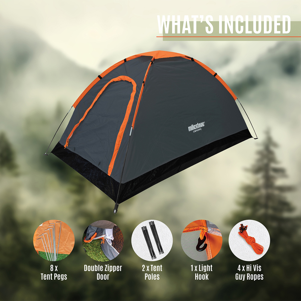 Milestone Camping Festival Dome Tent Charcoal Image 5