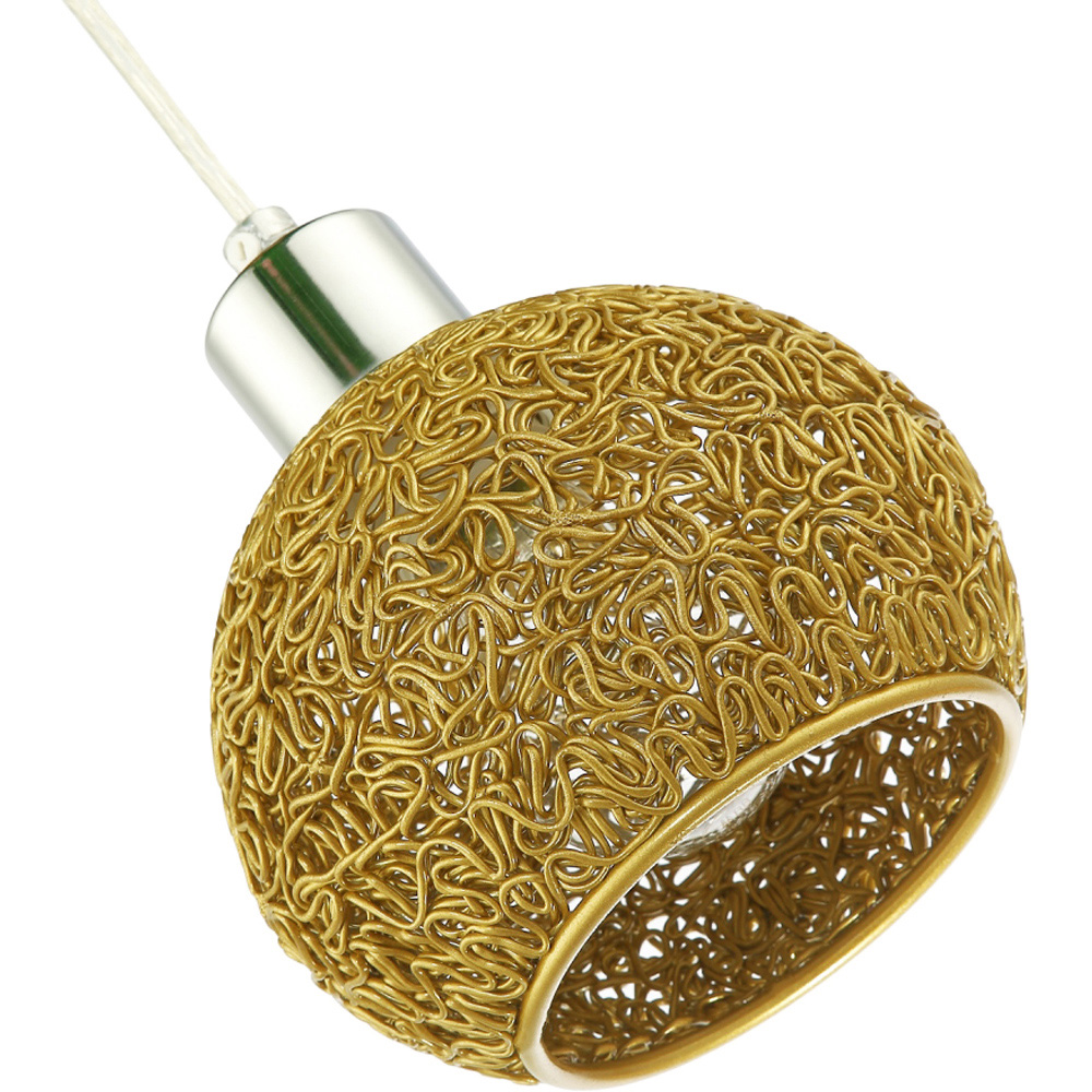 Happy Homewares Gold Round Twisted Wire Mesh Metal Lamp Shade Image 5