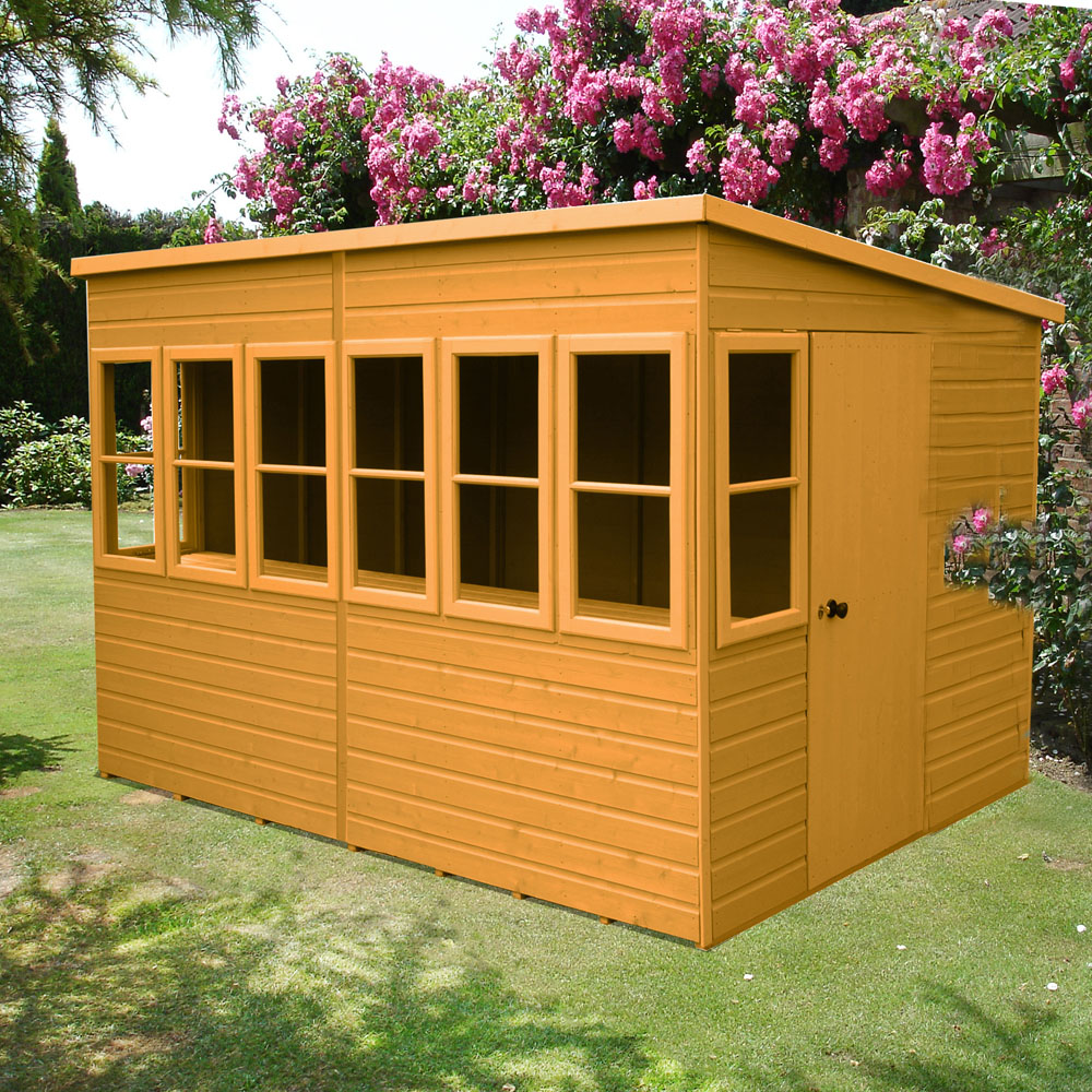 Shire 10 x 10ft Shiplap Style B Sun Pent Shed Image 2