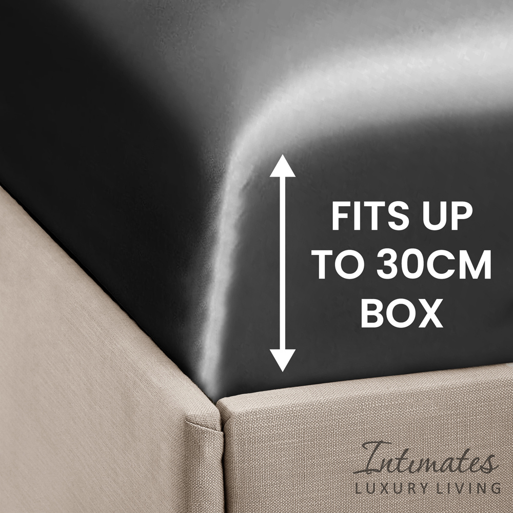 Intimates Super King Size Black Satin Bedding Set Image 9