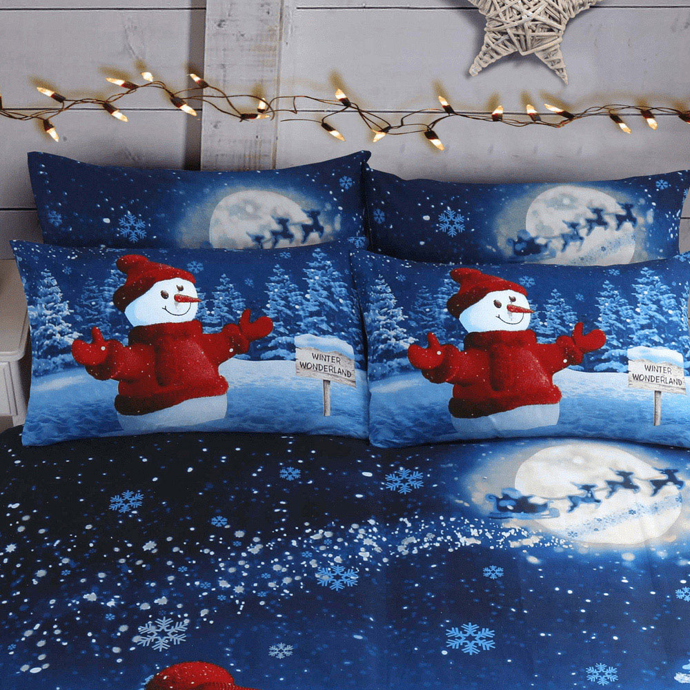 Velosso Single Glitter Snowman Panel Duvet Set Image 2